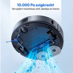 MEDION Robotstofzuiger 2-in-1 met leegstation, lasernavigatie en dweilfunctie X51 SW+, 10000 Pa zuigkracht, 2in1 robot, roterende dweilen, kruislijnlaser, grijs — thumbnail 4