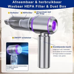 Zavio® Auto Stofzuiger - Kruimeldief - Handstofzuiger — thumbnail 2