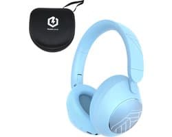 PowerLocus Orion - Koptelefoon Draadloos – Koptelefoon Bluetooth - met ENC Microfoon – 70 Uur batterijduur - Memory Foam Oorkussens - Wireless & met Aux kabel Mode – incl. Premium Case - Light Blue