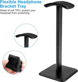 Headset Stand - Headset Houder - Koptelefoon Houder - Aluminium Standaard - Koptelefoon Standaard - Hoofdtelefoon houder - Headphone Stand - Luxe Headset Stand Universeel - Gaming Headset Stand - 24.5cm - Koptelefoon niet inbegrepen! — thumbnail 5
