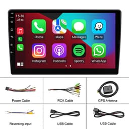 10″ Android 13 Navigatiesysteem – 2DIN Autoradio – Draadloze Apple CarPlay & Android Auto – 32GB – Bluetooth – WiFi – Plug & Play – Inclusief Achteruitrijcamera Bekabeling — thumbnail 5