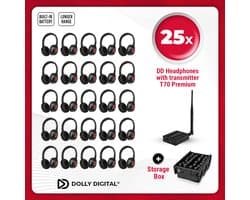 Silent Disco. Silent Disco PRO BOX 25 oplaadbare headsets + pro zender | Dolly Digital©