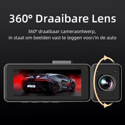 Gloovon® - Dashcam - Voor Auto 3 in 1 - 2K Voorcamera - 720p Interieur/Achtercamera - Parkeermodus met G-Sensor - Nachtzicht - 3.16 Inch Scherm — thumbnail 5