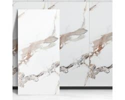 60x120cm PVC wandpaneel - Marmer plaat - Badkamer paneel - Marmerlook - Renovatiepaneel - Paneel - TV paneel - Televisie paneel - Douchewand - Douchepaneel - Keukenpaneel - Keukenwand - 4 Stuks - Platina