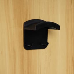 Universele hoofdtelefoonstandaard, muurbevestiging met stevige plakband, Geschikt voor Multifunctionele hoofdtelefoonstandaard voor de meeste gamingheadsets, desktop, muur, 2 stuks, zwart — thumbnail 2