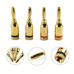 Banaanstekker – Gold plated – 24k Verguld – 4mm – Hoogwaardige Luidsprekerstekkers – 4 Stuks — thumbnail 3
