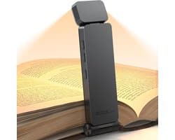Leeslamp met 3 Kleuren en Traploos Dimmen - Draagbare Boekenklem voor Nachtlezen