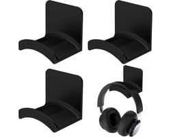 3 stucks gaming headset houders, universele headset houders met lijm, plastic, standaard voor headsets op bureaus, kasten, muren, tafels, etc.