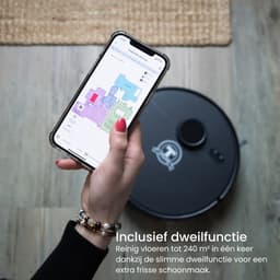 TONIHOMI® Q8 + G20 Robotstofzuiger Combi Deal – Met Dweilfunctie – LDS Laser Navigatie – Automatisch Legen – App Bediening – Laadstation – Huisdieren – Zwart — thumbnail 3
