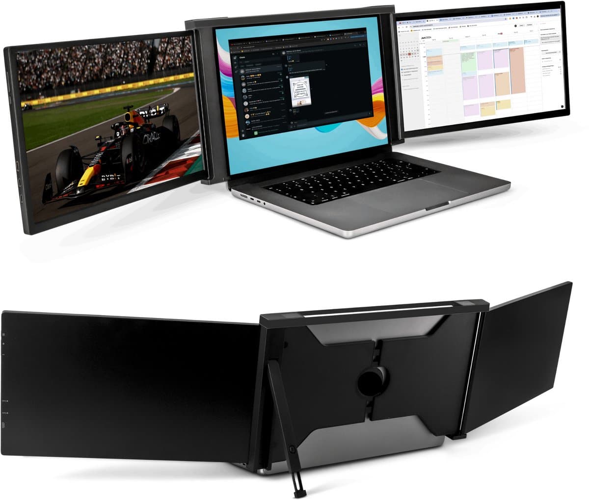 Portable Monitor - Past op Laptopscherm van: 15.6" tot 18.1" - Draagbare Monitoren - Beeldscherm - Inclusief Beschermhoes - 1920x1080P - 60 Hz - HDMI & USB-C - Zwart — afbeelding 1