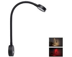 Dimbare 12V LED Leeslamp voor Camper en Truck met USB Oplader en Rood Nachtlampje