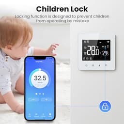 Wifi thermostaat met led-touchscreen - programmeerbaar, spraakbesturing en afstandsbediening — thumbnail 3