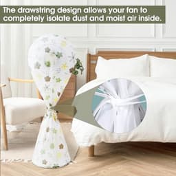 Elektrische Staande Ventilator met Stofbescherming - Huishoudventilator met Bloemenprint — thumbnail 1