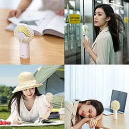 Draagbare Handventilator met 20 Uur Werktijd en 4000 mAh Batterij - USB Oplaadbare Mini Ventilator voor Reizen en Make-up — thumbnail 4