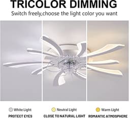 Dimbare Plafondventilator met Licht en Afstandsbediening - 50W LED Ventilator met 6 Snelheden en Omkeerbare DC Motor - Modern en Stille Deze Len — thumbnail 4