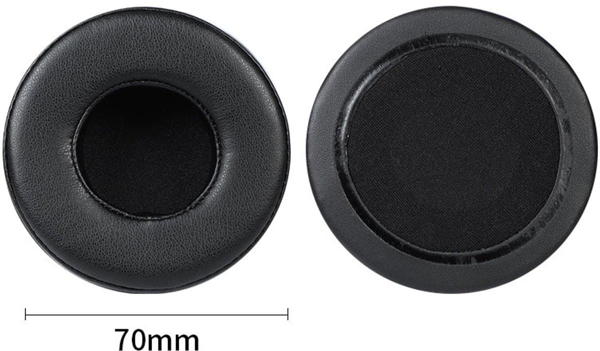 Universele ronde stereokoptelefoonhoes, schuimhoes, oorkappen, vervangingsaccessoires voor hoofdtelefoons-zwart 70mm — afbeelding 1