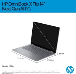 HP OmniBook X Flip NGAI 14-fk0772nd - 2-in-1 Copilot+ Laptop - 14 inch - OLED - 1.39 KG - Ryzen AI 7 - 32 GB RAM - 1000 GB - Windows 11 Home — thumbnail 4
