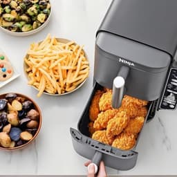 PromoHome 2-stuks Siliconen Airfryer Bakvormen Set - Hittebestendig tot 205°C - Geschikt voor Airfryers, Ovens en Magnetrons - Inclusief Antiaanbaklaag en Dubbele Handgrepen - Zwart — thumbnail 3