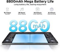 Tablet met Doogee Tab E3 Toetsenbord+ Android 15 Batterij 8800 mAh 12 "FHD+ 90Hz 32 GB+ 256 GB, Helio G100 Octa-Core Sim Face ID,Grijs — thumbnail 4
