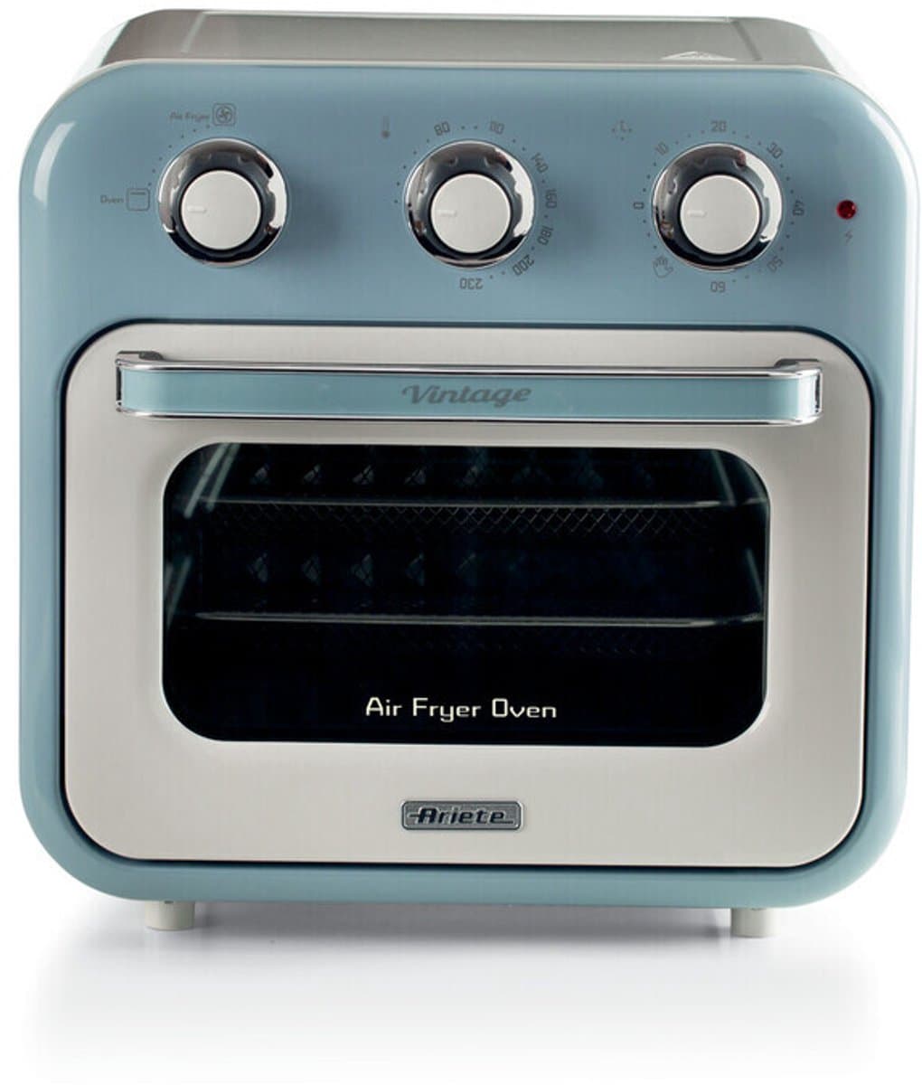 Ariete 4632/05 Vintage Airfryer & Oven - 16 liter - 1400 Watt - timer - draaispit - roterende mand - blauw — afbeelding 1