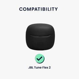 kwmobile Hoes geschikt voor JBL Tune Flex 2 - Siliconen cover voor oordopjes in wit / zwart / zwart - Don't Touch My Headphones design — thumbnail 5