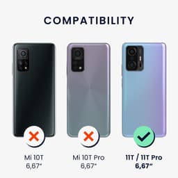 kwmobile telefoonhoesje geschikt voor Xiaomi 11T / 11T Pro - Hoesje voor smartphone in wit / zwart - Backcover van TPU - Don't Touch My Phone design — thumbnail 3