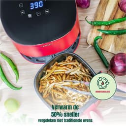 SCH® Mini airfryer - Airfryer - Airfryer klein - Rood - ‎23cm x 29cm x 30cm — thumbnail 3