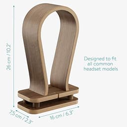Universele houten hoofdtelefoonstandaard met kabelhouder - Stijlvolle en functionele accessoires voor je bureau — thumbnail 5