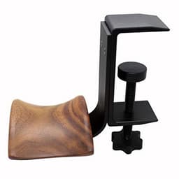 Hoofdtelefoonhouder van Walnoot Hout met Klem voor Onder Bureau — thumbnail 3