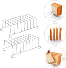 QTTVBTNA -2 Stuks Roestvrijstalen Toastrek voor Airfryer – Broodhouder en Grillrek voor Heetluchtfriteuse, Oven en Stoompan – Duurzaam Accessoire voor Brood, Toast en Groenten — thumbnail 4