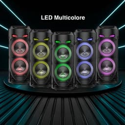 Bluetooth speaker - Draagbare Bluetooth Karaoke Speaker - Draagbare bluetooth speaker - - Met LED Lichtshow & Eco Modus — thumbnail 2