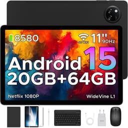DOOGEE TAB A9+ VIP - Tablet - 20GB RAM +64GB ROM /2TB TF - 11 Inth + 90Hz IPS - Android 15 - 8580 mAh - Unisoc T7200 - 5Gz WiFi - Dubbele luidsprekers - Muis/toetsenbord/hoesje/geharde film - Zwart — thumbnail 1