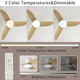 Large Ceiling Light with Fan Living Room Dimmable Remote LED Ceiling Light With Fan Reversible Silent DC Lamp With Ceiling Fan Slim Modern for Bedroom, Living Room — thumbnail 2