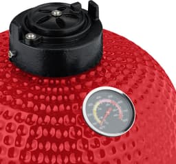 Kamado barbecue - Ø 26 cm - keramisch - met thermometer - deksel - rood — thumbnail 3