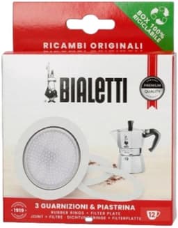 Bialetti Vervangingsset Moka Express 12 Kops – 3 Afdichtringen & Filterplaat – Origineel Onderdeel — thumbnail 4