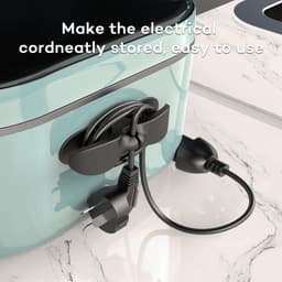 3-stuks Snoerorganizer voor apparaten - Zelfklevende snoerorganizer - Met sterke lijm - Bevestigt snoeren - Handig en netjes - Geschikt voor airfryers, koffiezetapparaten, blenders, broodroosters - Wit — thumbnail 5