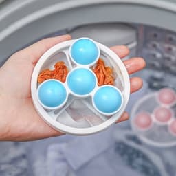 4-Stuks Wasmachinehaarverwijderaar - Wasmachinefilterzak - Drijvend pluizenfilter - Haarverzamelaar - Waspluizenzak - Herbruikbaar - Geschikt voor het reinigen van kleding， knuffels en autostoelkussens - Blauw — thumbnail 3