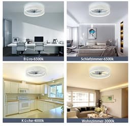 Moderne Plafondventilator met Dimbare LED Verlichting en Afstandsbediening voor Woonkamer en Slaapkamer — thumbnail 5