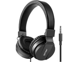 iPad Koptelefoon Kinderen - Hoofdtelefoon Kids Verstelbaar - On-Ear Volumebegrenzing - Zwart