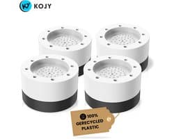 KOJY Wasmachine dempers - Wasmachine Verhoger - Stapelbaar - geschikt voor wasmachine en wasdroger - wit/zwart