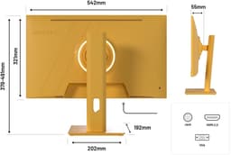 JAPANNEXT Gaming Monitor 23.8" IPS Full HD (1920x1080) 120Hz 0.5ms Pastel Geel | JN-IPS238G120F-HSP-YE — thumbnail 5