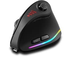 Verticale ergonomische muis - Rechtshandig Ergonomische draadloze muis met joystick, Bluetooth-muis voor gamers, verticaal, 12 programmeerbare toetsen, 24000 dpi, verstelbaar, gaming-muis voor pc, MacBook en laptops