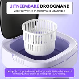 Boncy® Premium Mini Wasmachine met centrifuge - 11L Paars - Compacte Opvouwbare Miniwasmachine - Kleine Wasmachine Opvouwbaar - Ideaal voor Camping Apartement Kamer of Reizen - 4 kg + — thumbnail 2