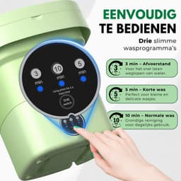 Boncy® Premium Mini Wasmachine met centrifuge - 11L Groen - Compacte Opvouwbare Miniwasmachine - Kleine Wasmachine Opvouwbaar - Ideaal voor Camping Apartement Kamer of Reizen - 4 kg + — thumbnail 3