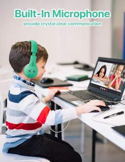 Koptelefoon kinderen met draad - Kinderkoptelefoon - Bedrade hoofdtelefoon - Veilig volume - School - Tablet - Laptop - Reizen - Muziek luisteren — thumbnail 4