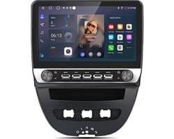 Junsun Android 15 Autoradio Geschikt voor Peugeot 107 Citroen C1 Toyota Aygo, Draadloze CarPlay & Andriod Auto, DAB+, GPS-Navigatie, Bluetooth, Stuurwielbediening, 10,1-inch Touchscreen, WIFI, DSP, RDS, Quad-core processor