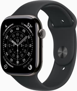 Apple Watch Series 11 gps + Cellular - 46mm titanium Case Black Sport Band M/l Smartwatch Slate — thumbnail 2