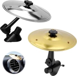 Set van 2 Car Crash Cymbals voor Auto, Mini Drum voor Ventilatiesleuven, Muzikaal Instrument voor Diverse Voertuigen in Zilver en Goud — thumbnail 5