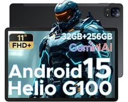 Doogee Tab E3 -Tablet-Android 15- 11 inch 90Hz FHD+ - 4G LTE-Gemini AI-32GB ROM+256GB ROM（2TB TF）-Helio G100-8800mAh/18W-Dubbele luidsprekers-Face ID-5G Wi-Fi-A GPS-GPS-Zwart