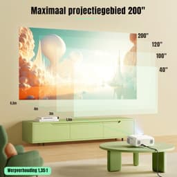 MMP®Draagbare beamer - Beamer - Projector - Mini Beamer - Wit - 22cm x 17cm x 9cm — thumbnail 2